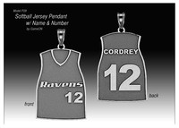 Softball Jersey Pendant w/Name & Number