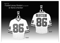 Football Jersey Pendant w/Name & Number